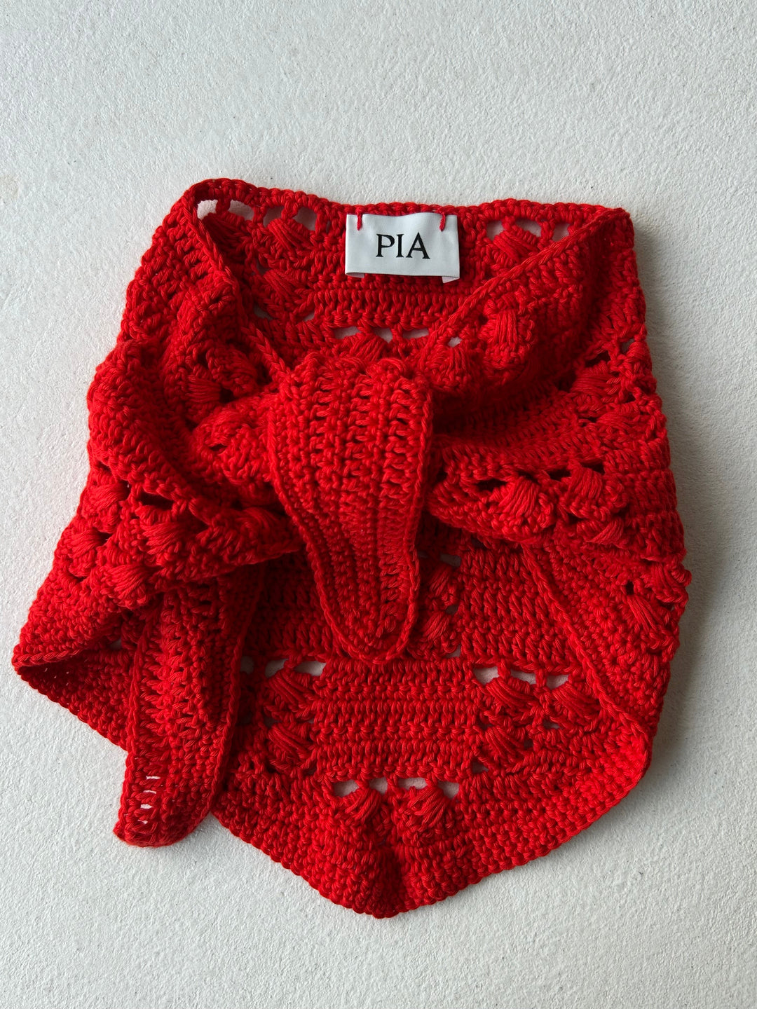 GIGI - TRIANGLE KNIT SCARF - RED