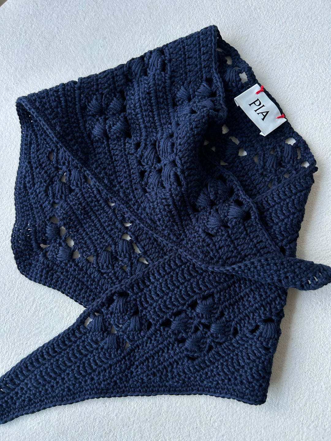 GIGI - TRIANGLE KNIT SCARF - NAVY