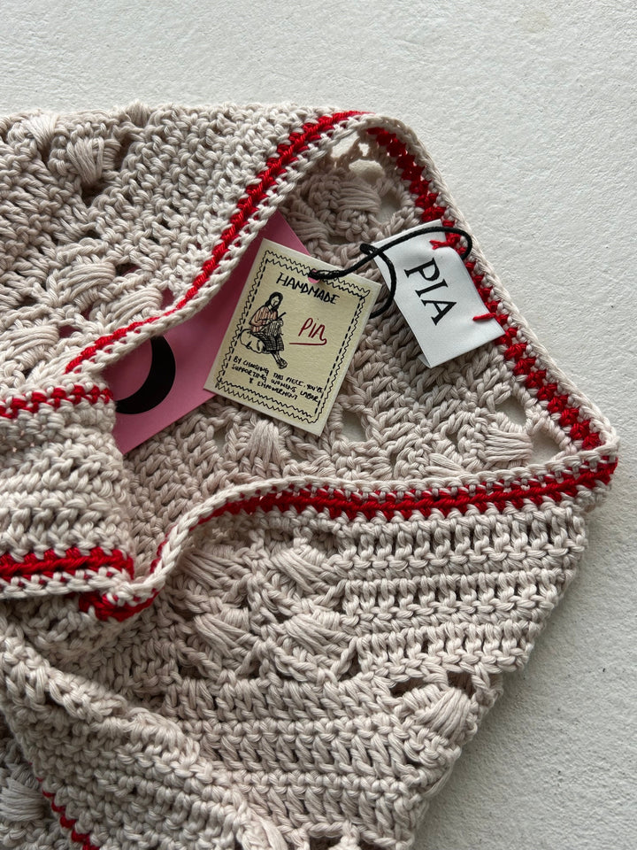 RAVENNA - TRIANGLE KNIT SCARF - ECRU