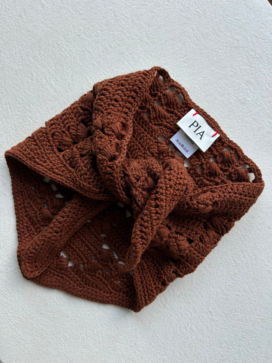 GIGI - TRIANGLE KNIT SCARF - CINNAMON