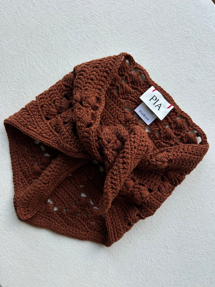GIGI - TRIANGLE KNIT SCARF - CINNAMON