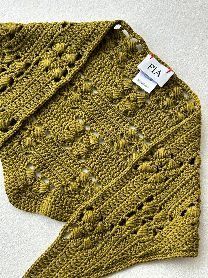 GIGI - TRIANGLE KNIT SCARF – GREEN