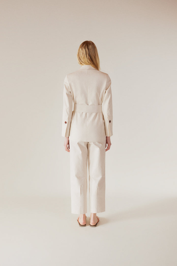 Castello  - 3 Button Blazer Jacket - Ecru