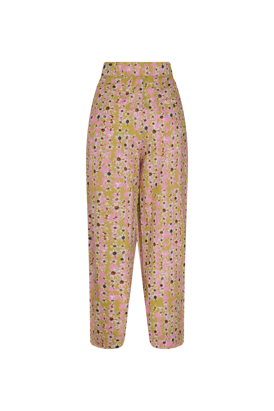 YAZ - Ankle Length Pants With Side Pockets - YELLOW  Daisy Print