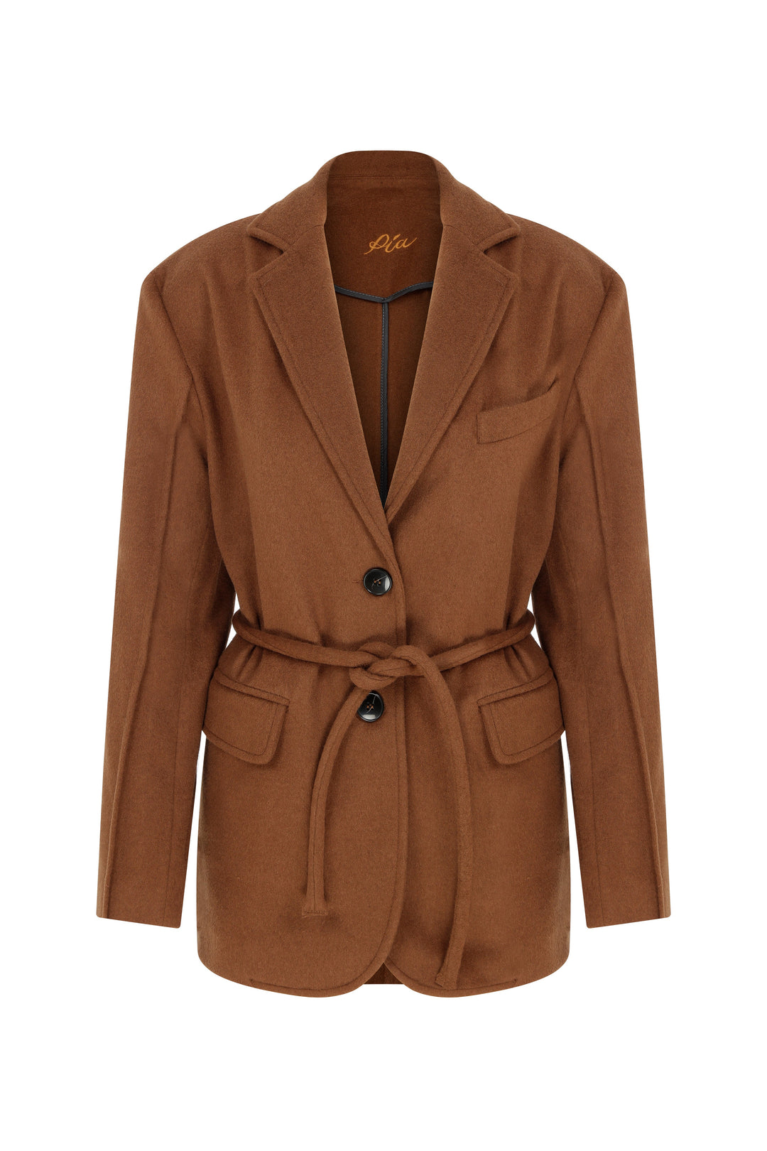 MAFALDA - OVERSIZED BELTED WOOL JACKET - CINNAMON