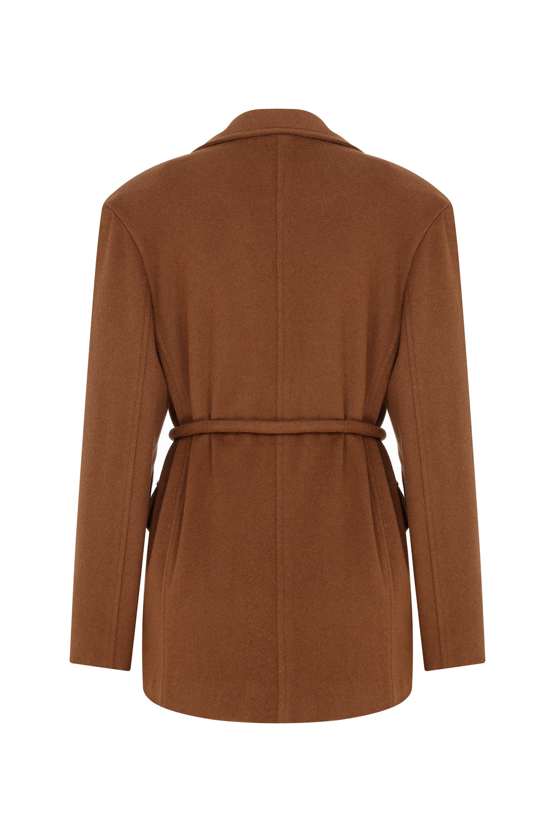 MAFALDA - OVERSIZED BELTED WOOL JACKET - CINNAMON