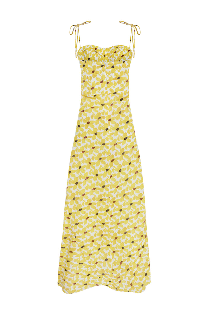 LEYA - Bustier Maxi Dress Daisy Printed