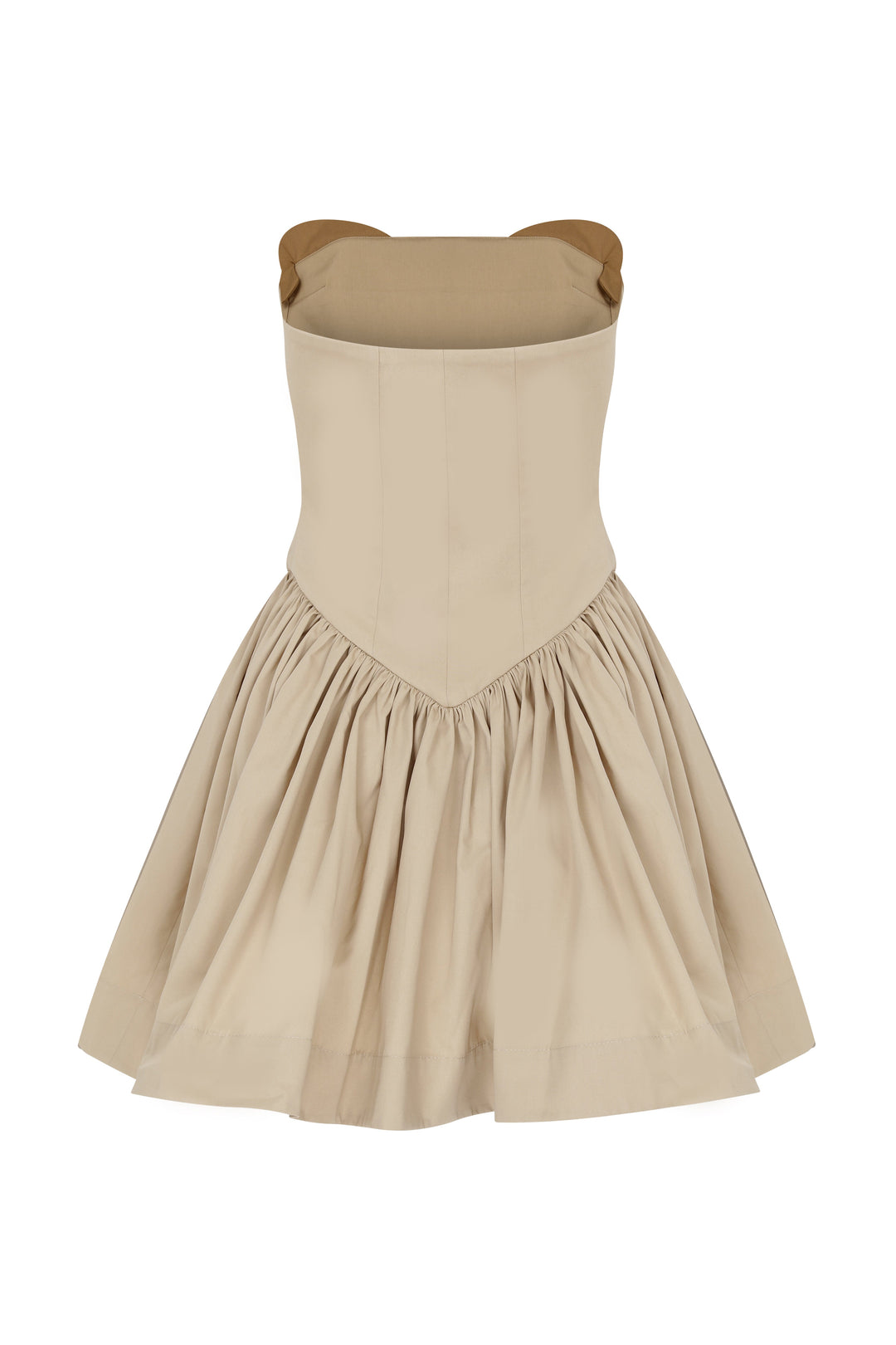 LEYLA - Mini Babydoll Dress Beige