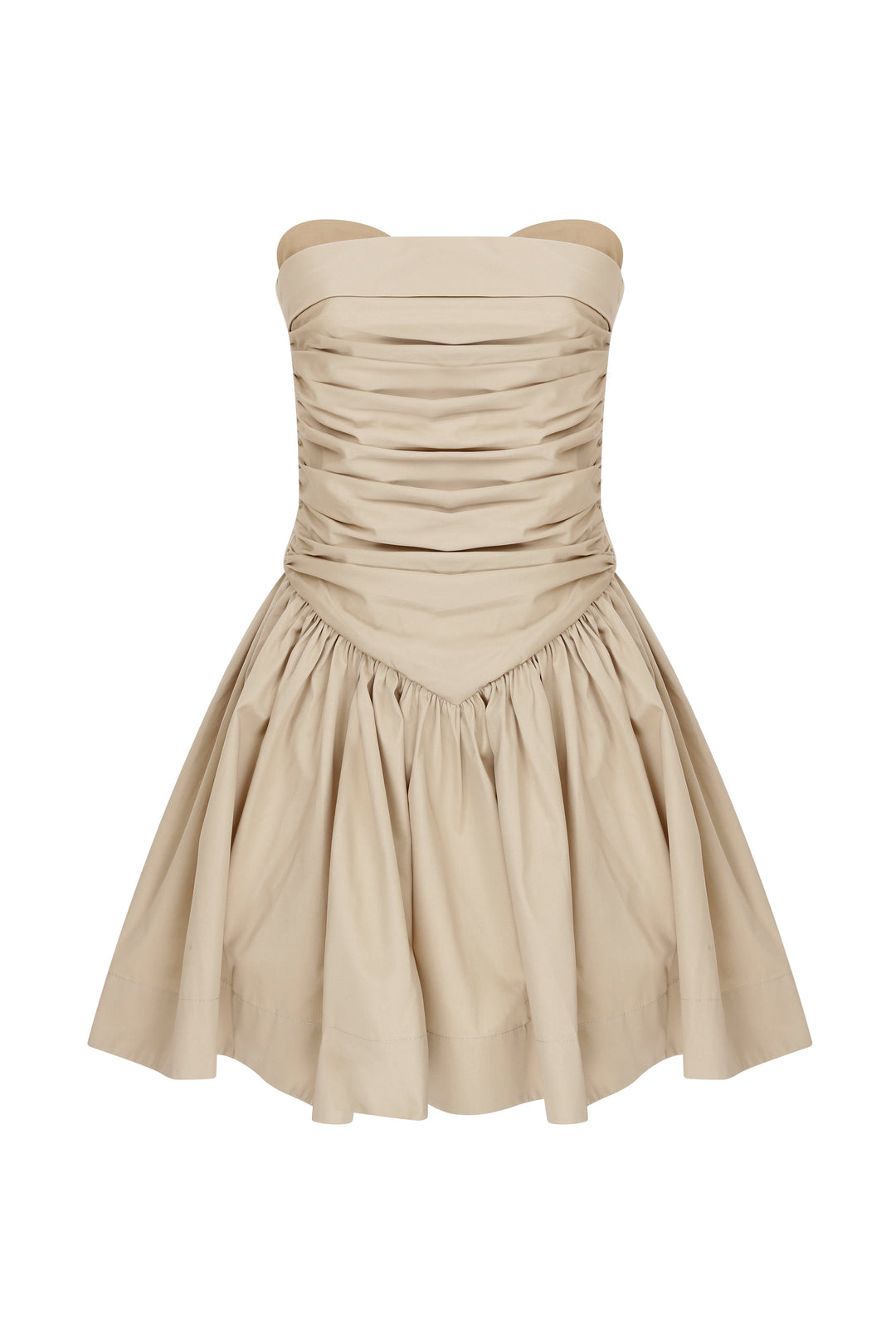 LEYLA - Mini Babydoll Dress Beige